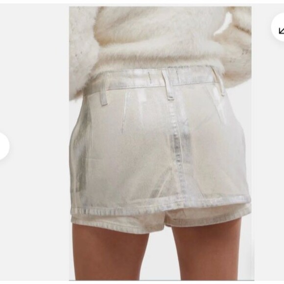 Free People Gala-Vanting Low Rise Mini Skort Metallic Mirrorball Size 29 - Picture 2 of 8